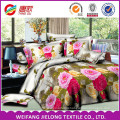 2017 latest designs suitable price 3D printed 4pcs 100% polyester bedding sets from Weifang for India Market